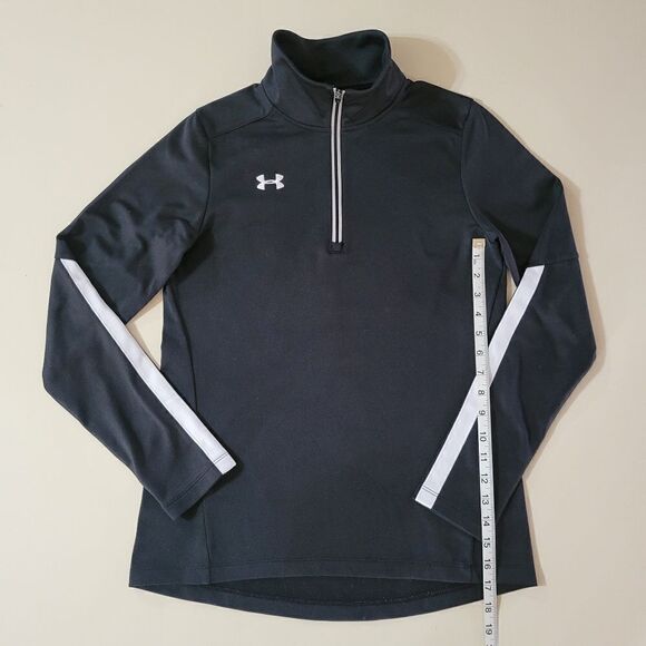 Under Armour AllSeasonGear® UA Qualifier Black 1/4 Zip Long Sleeve Pullover - Picture 8 of 14